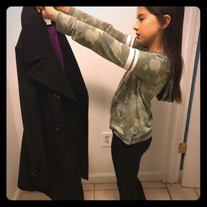 Anne Klein womens L black pea coat